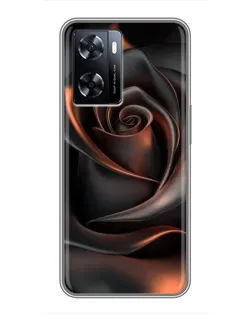 Чехол для OnePlus Nord N20 SE с картинкой «Шелковая черная роза»