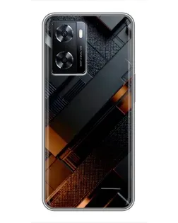 Чехол для OnePlus Nord N20 SE с картинкой «Черные геометрические блоки»