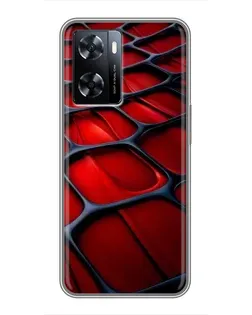 Чехол для OnePlus Nord N20 SE с картинкой «Красная глянцевая сетка»