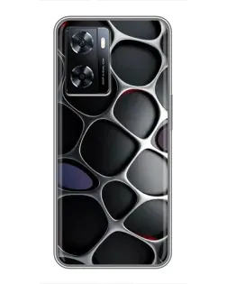 Чехол для OnePlus Nord N20 SE с картинкой «Объемная темная решетка»