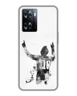 Чехол для OnePlus Nord N20 SE с картинкой «Черно-белый силуэт Месси»