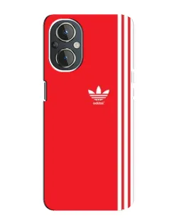Чехол для OnePlus Nord N20 с картинкой «Красный минимализм Adidas»