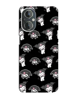 Чехол для OnePlus Nord N20 с картинкой «Черный паттерн Kuromi»