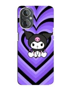 Чехол для OnePlus Nord N20 с картинкой «Kuromi и фиолетовые сердца»