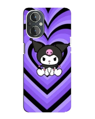 Чехол для OnePlus Nord N20 с картинкой «Kuromi и фиолетовые сердца»