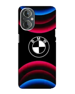 Чехол для OnePlus Nord N20 с картинкой «Логотип BMW и неоновые дуги»
