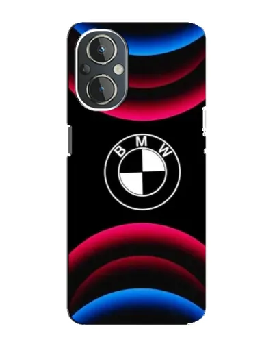 Чехол для OnePlus Nord N20 с картинкой «Логотип BMW и неоновые дуги»