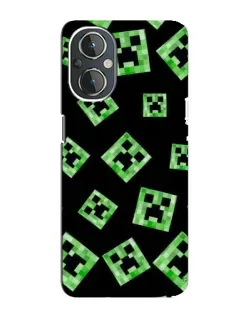 Чехол для OnePlus Nord N20 с картинкой «Паттерн с криперами»