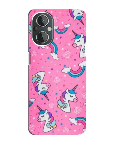 Чехол для OnePlus Nord N20 с картинкой «Unicorn паттерн розовый»