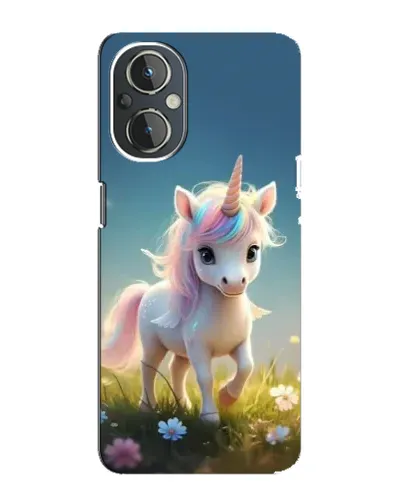 Чехол для OnePlus Nord N20 с картинкой «Единорог на поляне»