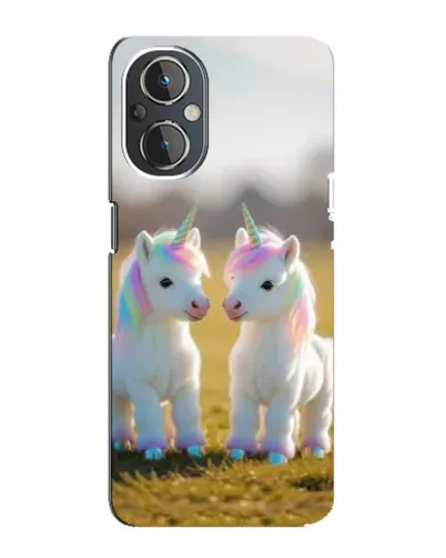Чехол для OnePlus Nord N20 с картинкой «Пара единорогов»