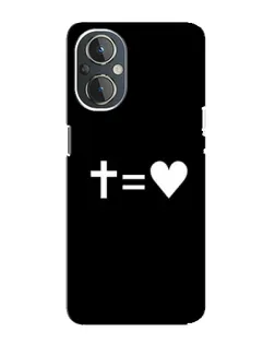 Чехол для OnePlus Nord N20 с картинкой «Крест и Сердце»