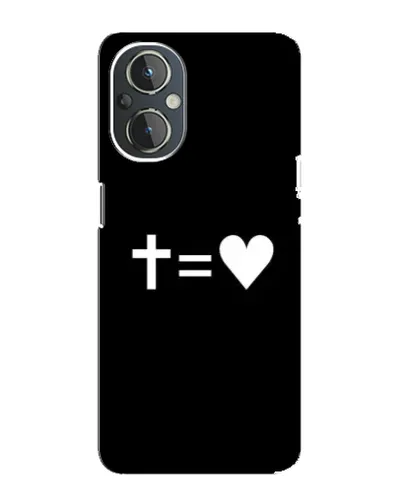 Чехол для OnePlus Nord N20 с картинкой «Крест и Сердце»