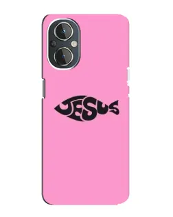 Чехол для OnePlus Nord N20 с картинкой «Розовый символ  Jesus»