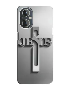 Чохол для OnePlus Nord N20 з картинкою «Металевий хрест Jesus»