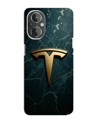 Чехол для OnePlus Nord N20 с картинкой «Мраморная Tesla Gold»
