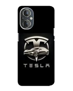 Чохол для OnePlus Nord N20 з картинкою «Tesla — срібне авто»