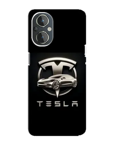 Чехол для OnePlus Nord N20 с картинкой «Tesla — серебристое авто»