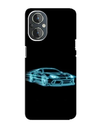 Чохол для OnePlus Nord N20 з картинкою «Неоновий контур Lamborghini»
