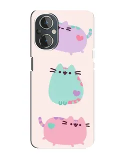 Чехол для OnePlus Nord N20 с картинкой «Pusheen трио»