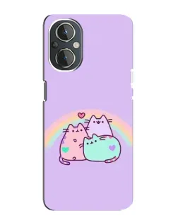 Чехол для OnePlus Nord N20 с картинкой «Радужные Пушины»