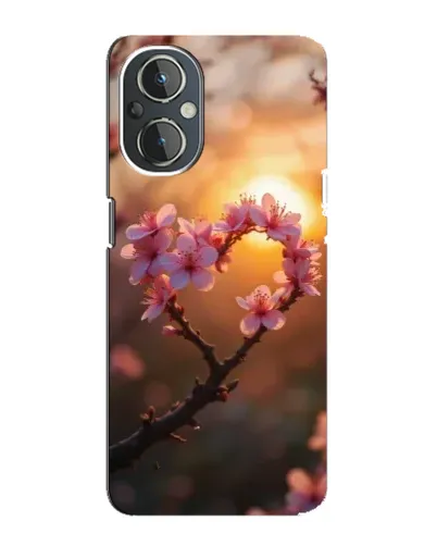 Чехол для OnePlus Nord N20 с картинкой «Розовый цвет сердце на фоне заката» Чехол для OnePlus Nord N20 с картинкой «Розовый цвет сердце на фоне заката»