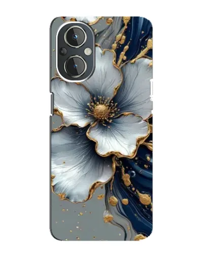 Чехол для OnePlus Nord N20 с картинкой «Белый цветок и золотой флюид» Чехол для OnePlus Nord N20 с картинкой «Белый цветок и золотой флюид»