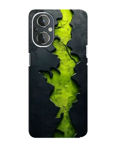 Чехол для OnePlus Nord N20 с картинкой «Салатовый разлом скалы»