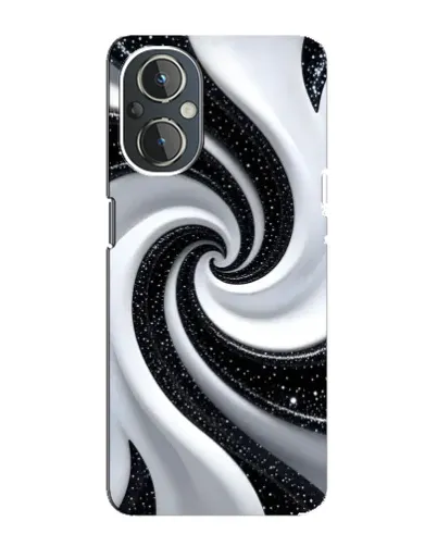 Чехол для OnePlus Nord N20 с картинкой «Черно-белая спираль»