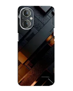 Чехол для OnePlus Nord N20 с картинкой «Черные геометрические блоки»