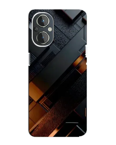 Чехол для OnePlus Nord N20 с картинкой «Черные геометрические блоки»