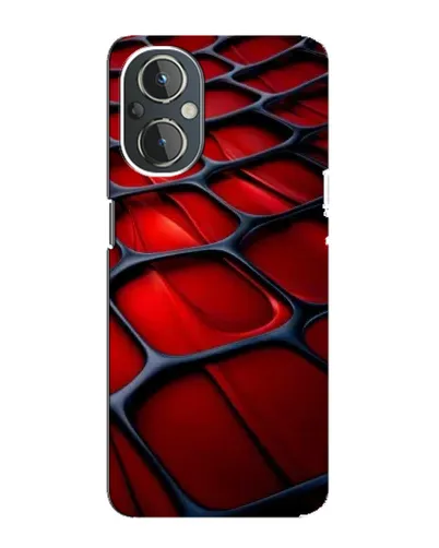 Чехол для OnePlus Nord N20 с картинкой «Красная глянцевая сетка»