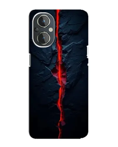 Чехол для OnePlus Nord N20 с картинкой «Kрасная лавовая трещина»
