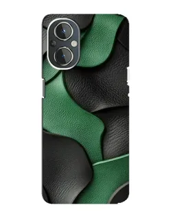 Чехол для OnePlus Nord N20 с картинкой «Зеленые кожаные волны»