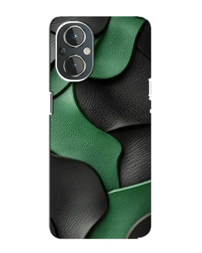 Чехол для OnePlus Nord N20 с картинкой «Зеленые кожаные волны»