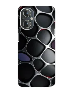 Чехол для OnePlus Nord N20 с картинкой «Объемная темная решетка»