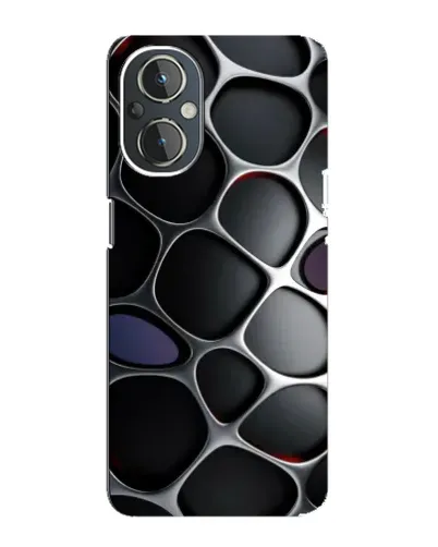 Чехол для OnePlus Nord N20 с картинкой «Объемная темная решетка»