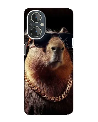Чехол для OnePlus Nord N20 с картинкой «Капибара золотая цепь»