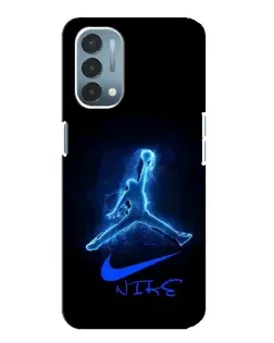 Чехол для OnePlus Nord N200 5G (DE211) с картинкой «Jordan Neon Blue»