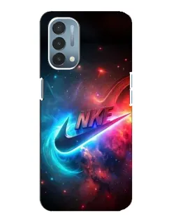 Чехол для OnePlus Nord N200 5G (DE211) с картинкой «Огненный логотип Nike»