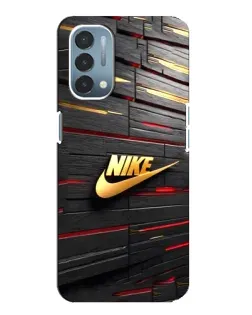 Чехол для OnePlus Nord N200 5G (DE211) с картинкой «Золотой Nike на металле»