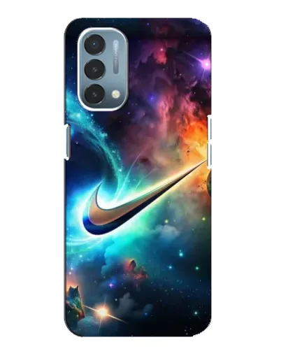 Чехол для OnePlus Nord N200 5G (DE211) с картинкой «Космический Nike Swoosh»