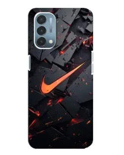 Чехол для OnePlus Nord N200 5G (DE211) с картинкой «Nike — эффект разломов»