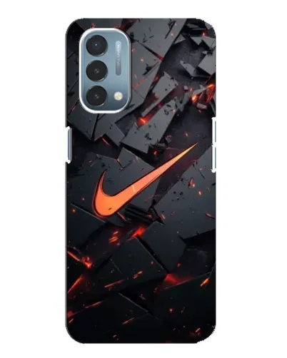 Чехол для OnePlus Nord N200 5G (DE211) с картинкой «Nike — эффект разломов»