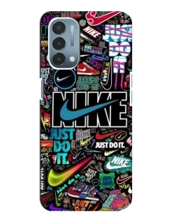 Чехол для OnePlus Nord N200 5G (DE211) с картинкой «Яркий коллаж Nike»