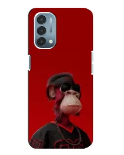 Чехол для OnePlus Nord N200 5G (DE211) с картинкой «Bored Ape в красном»