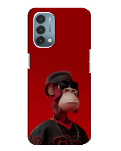 Чехол для OnePlus Nord N200 5G (DE211) с картинкой «Bored Ape в красном»
