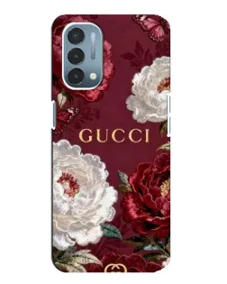 Чехол для OnePlus Nord N200 5G (DE211) с картинкой «Gucci — бордовые розы»