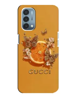 Чехол для OnePlus Nord N200 5G (DE211) с картинкой «Gucci — золотые бабочки»