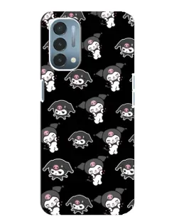 Чехол для OnePlus Nord N200 5G (DE211) с картинкой «Черный паттерн Kuromi»